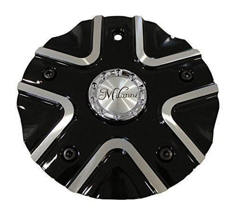 Milanni 458 Phoenix Black Machine Silver Wheel Rim Center Cap C-458B-UP 28" WHEELS ONLY - The Center Cap Store