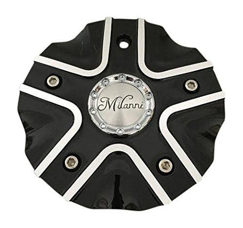 Milanni Wheels C458GBMF-CAP C-458B-UP LG0909-105 Black and Machined Center Cap - The Center Cap Store