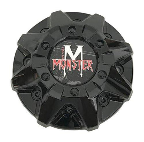 Monster Off-Road Wheels C-224-8 C-224-3 LG1309-80 Gloss Black Wheel Center Cap 17 Inch - The Center Cap Store