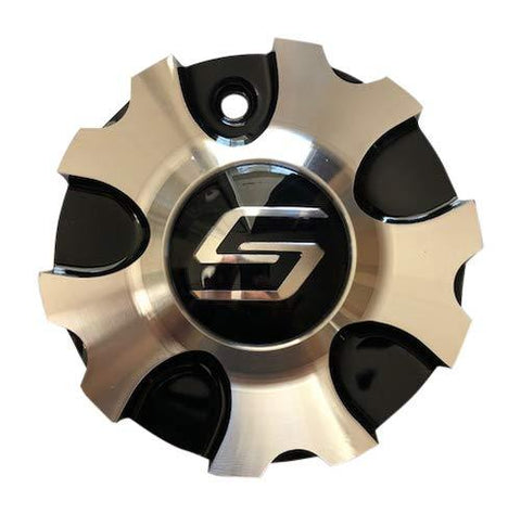 Sacchi Wheels S48 C10248B Black and Machined Center Cap - The Center Cap Store