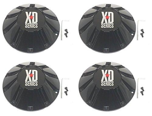 Set (4pcs) KMC XD Series Gloss Black Wheel Center Cap 8. 5" for 18x9" 20x9" XD806 Bomb Rim - The Center Cap Store