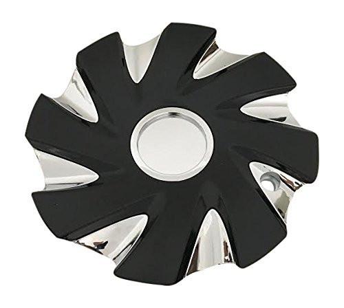 Status Wheels Hurricane S836 C016001CAP Black and Chrome Center Cap No Logo - The Center Cap Store