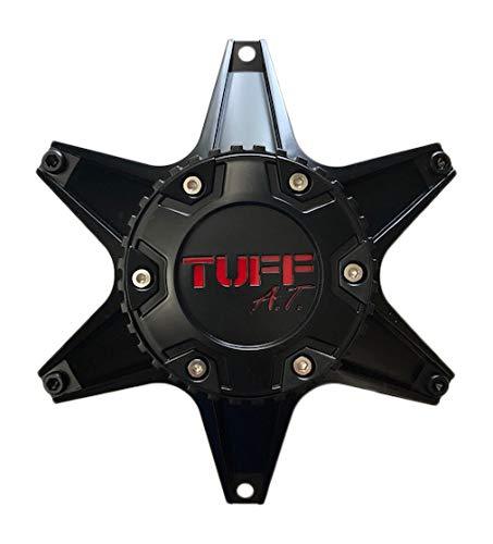 Tuff Wheels T12 C-623801-1 TT12SBR Satin Black and Red Center Cap - The Center Cap Store