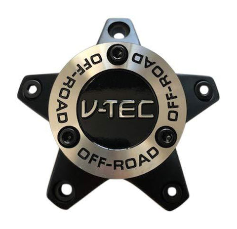 V-TEC WHEELS C394-65-CAP Used Black and Machined Center Cap - The Center Cap Store