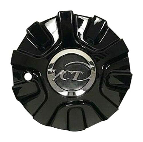 VCT Wheels V48 Gloss Black and Chrome Wheel Center Cap 236-20-CAP - The Center Cap Store