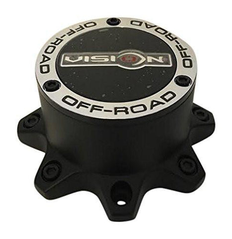 Vision Offroad Wheels C394PLMB-8V 8 Lug Matte Black Center Cap - The Center Cap Store