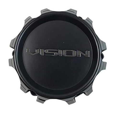 Vision Wheel C353MB-6V Matte Black 6 Lug Center Cap - The Center Cap Store