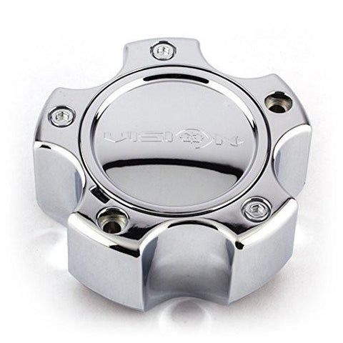 Vision Wheel Chrome Center Cap 5 lug Tall Removable Top C375-5CDOC for Vision Warrior 375 Wheel - The Center Cap Store