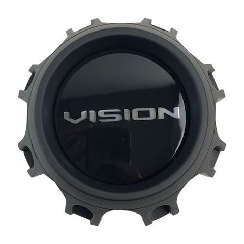 Vision Wheels C416SB-8V Satin Black Wheel Center Cap - The Center Cap Store