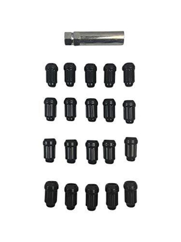 WHEEL PROS 12Mx1.5 Spline Black Lug Nut Kit 5 Lug K5CS-12150B - The Center Cap Store